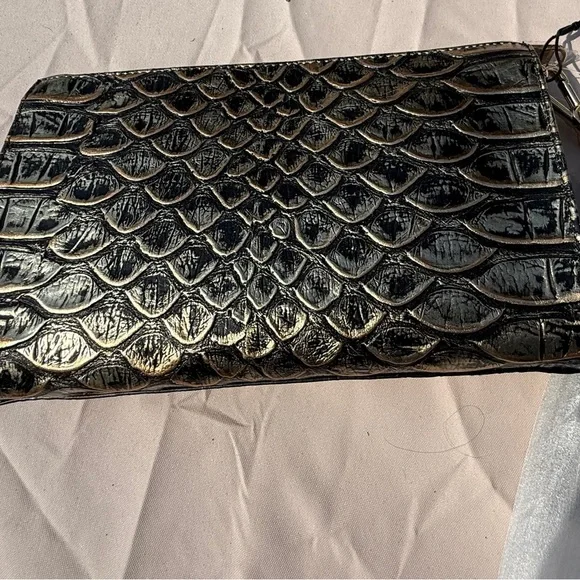 Brahmin Black and Gold Clutch with Luxurious Design - Picture 2 of 3
